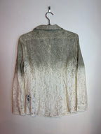 Burberry Prorsum Ombre Lace Button-Up Shirt Two Tone Size 42 Women's
