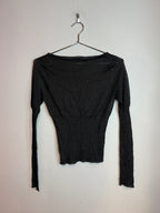 Vivienne Tam Black Knit Long Sleeve Top Women's