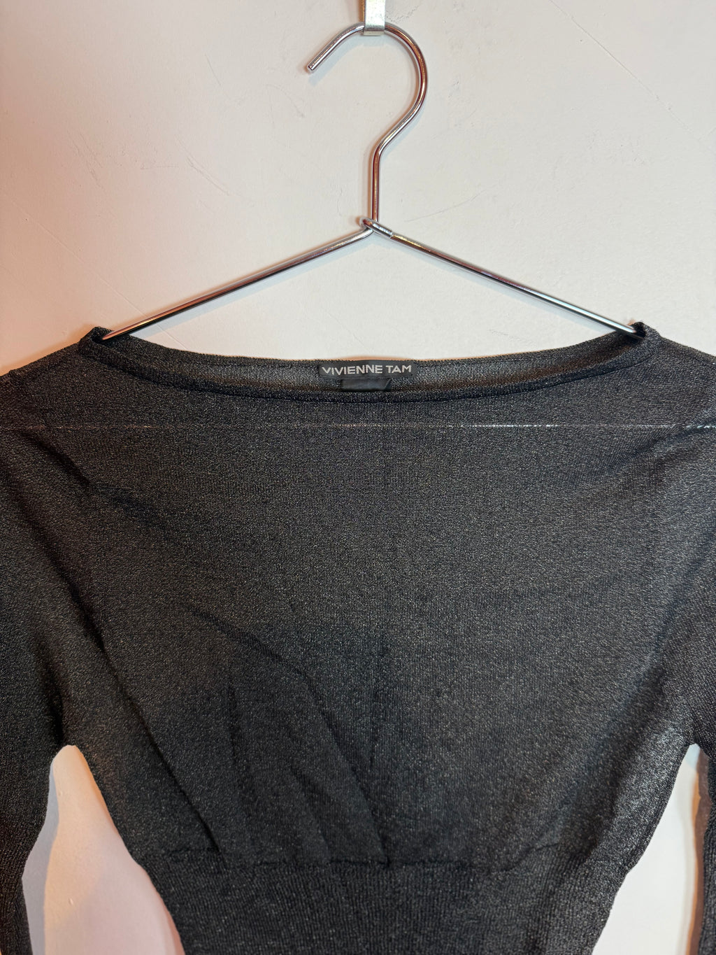 Vivienne Tam Black Knit Long Sleeve Top Women's