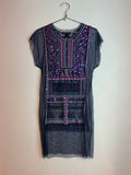 Vintage Vivienne Tam Mesh Beaded & Sequin Top Dress