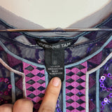 Vintage Vivienne Tam Mesh Beaded & Sequin Top Dress