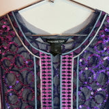 Vintage Vivienne Tam Mesh Beaded & Sequin Top Dress