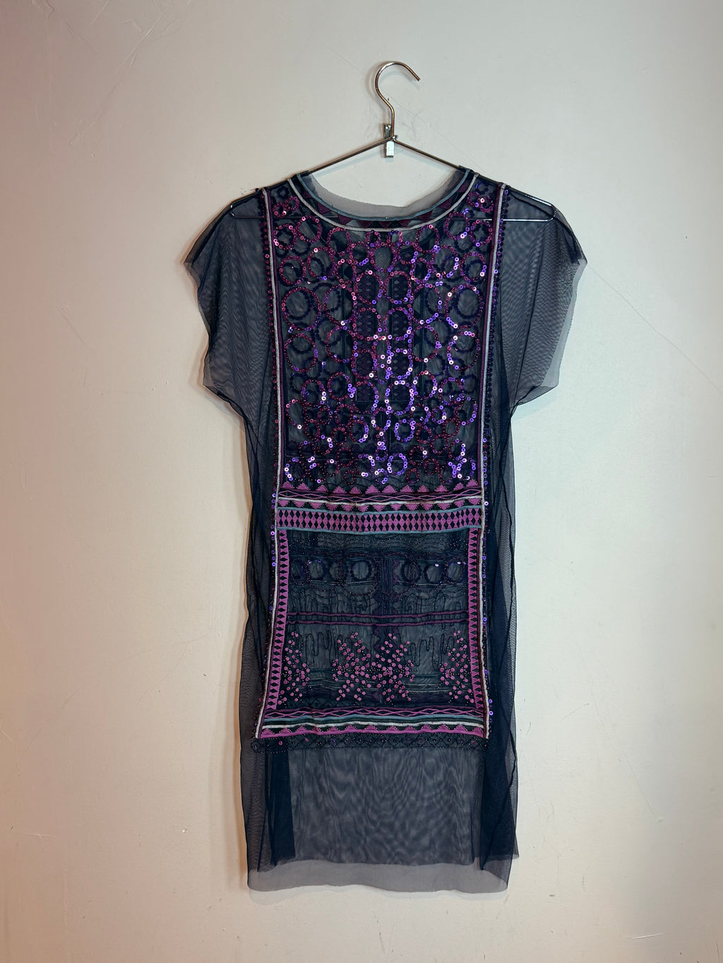 Vintage Vivienne Tam Mesh Beaded & Sequin Top Dress