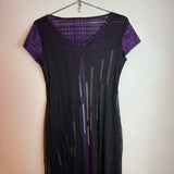 Pleats Please Issey Miyake Layered Pleated Black & Purple Sheer Tunic Dress Size 3