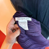 Pleats Please Issey Miyake Layered Pleated Black & Purple Sheer Tunic Dress Size 3