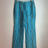 Vintage Celine Silk Circle Print High Waist Wide Leg Trouser Pants Size 40