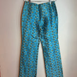 Vintage Celine Silk Circle Print High Waist Wide Leg Trouser Pants Size 40