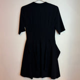 Celine Black Minimalist Cocktail Mini Dress with Asymmetric Draping