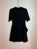 Celine Black Minimalist Cocktail Mini Dress with Asymmetric Draping