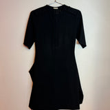 Celine Black Minimalist Cocktail Mini Dress with Asymmetric Draping