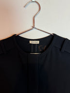 Celine Black Minimalist Cocktail Mini Dress with Asymmetric Draping