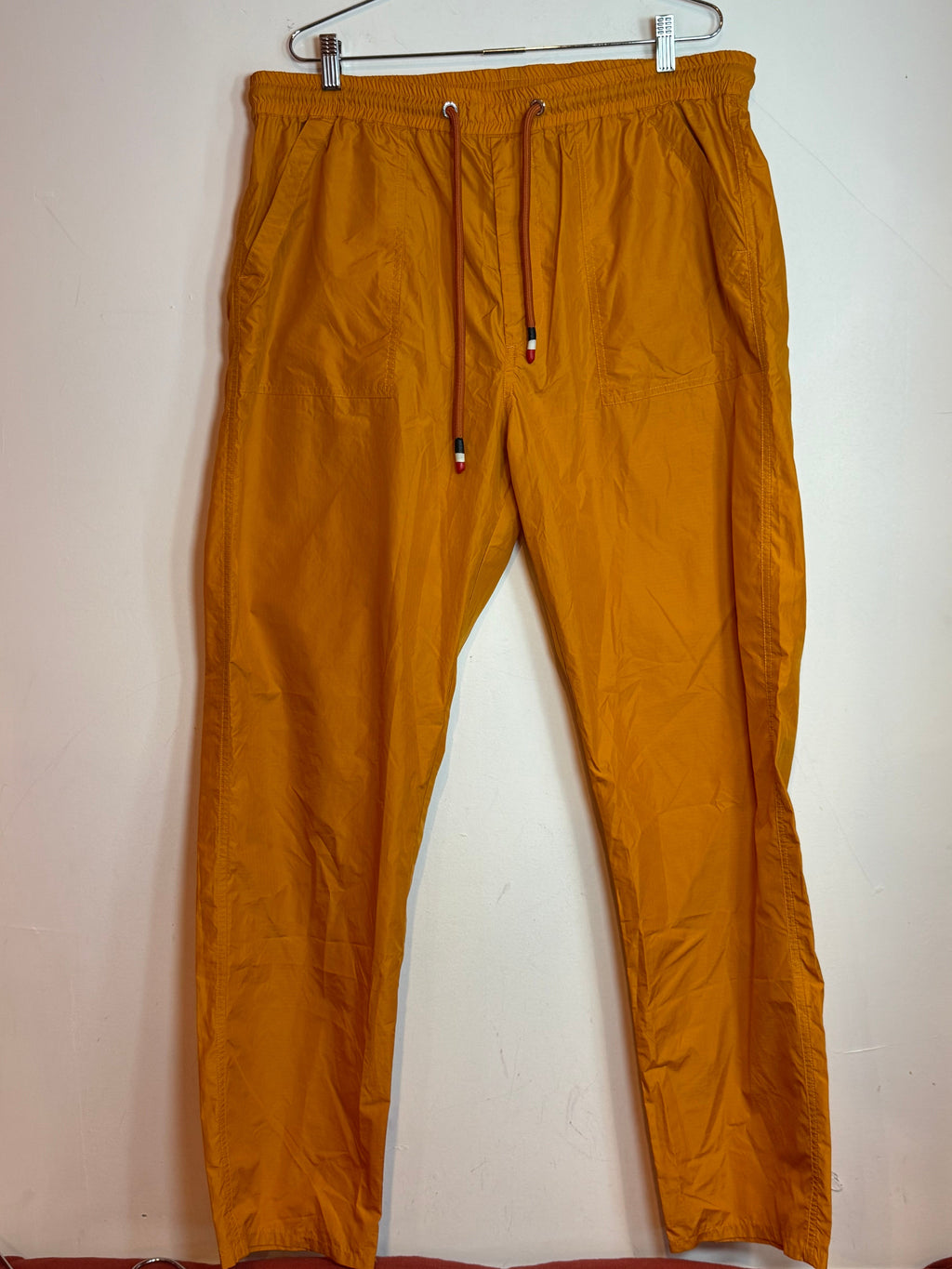 Moncler Orange Sporty Trousers Track Pants Drawstring Waist Size 54