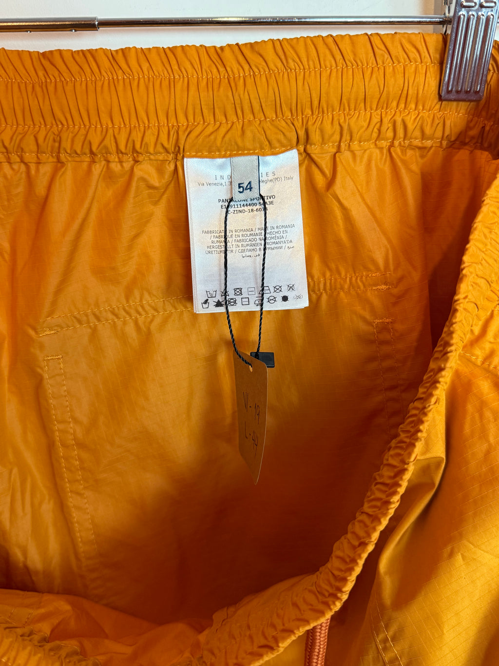 Moncler Orange Sporty Trousers Track Pants Drawstring Waist Size 54