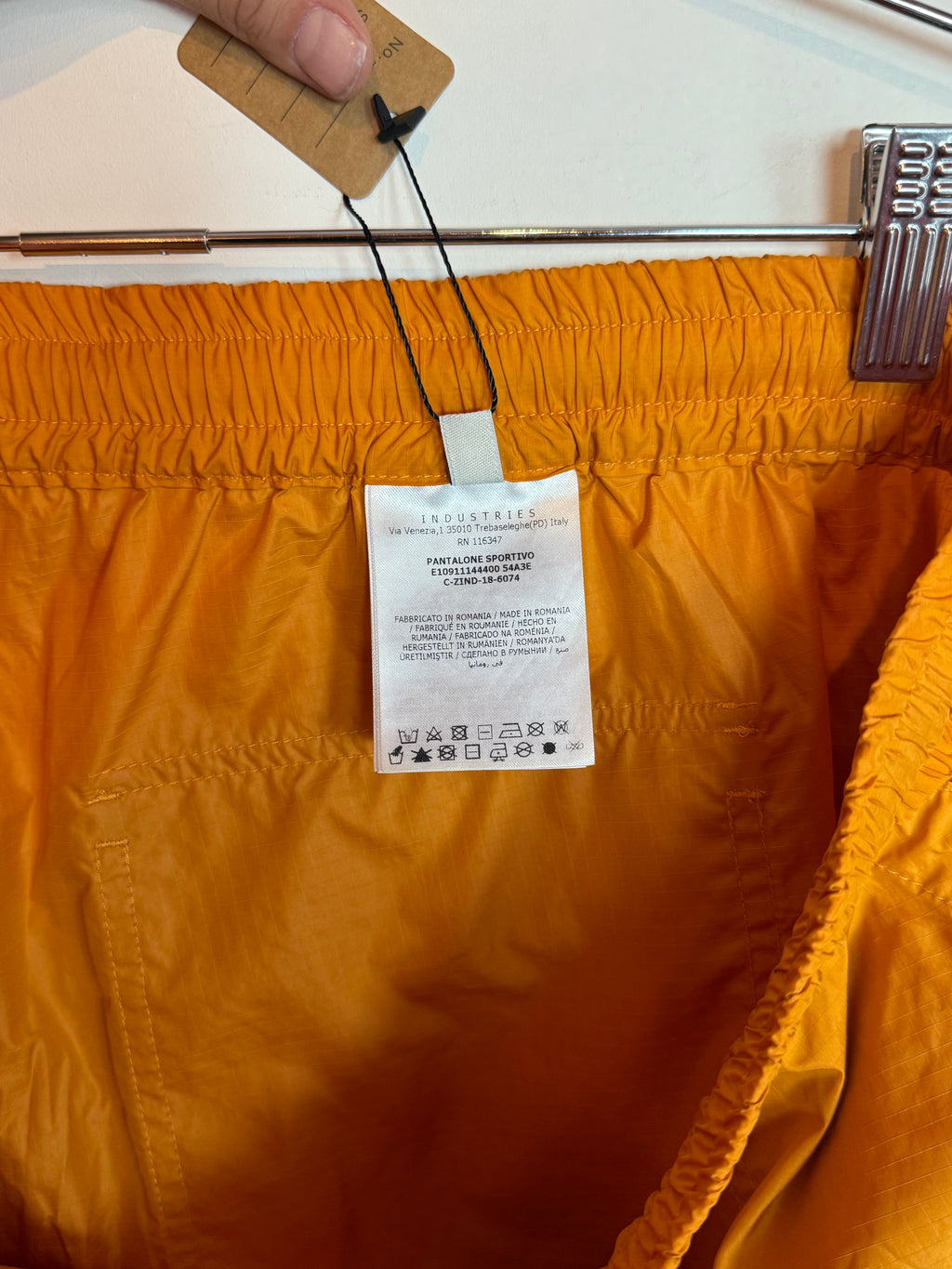 Moncler Orange Sporty Trousers Track Pants Drawstring Waist Size 54