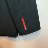 Prada Black Nylon Lightweight Jacket Khaki Lining and Flap Pockets