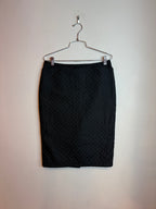 Prada Black Nylon Knee-Length Quilted Pencil Skirt