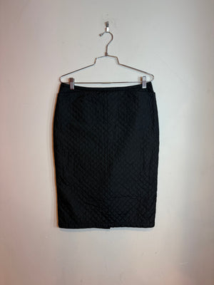 Prada Black Nylon Knee-Length Quilted Pencil Skirt