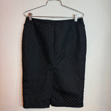 Prada Black Nylon Knee-Length Quilted Pencil Skirt