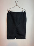 Prada Black Nylon Knee-Length Quilted Pencil Skirt