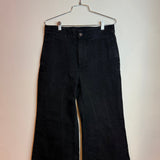 Celine Paris Black Wide-Leg Cropped Jeans Women's