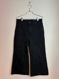 Celine Paris Black Wide-Leg Cropped Jeans Women's