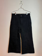 Celine Paris Black Wide-Leg Cropped Jeans Women's