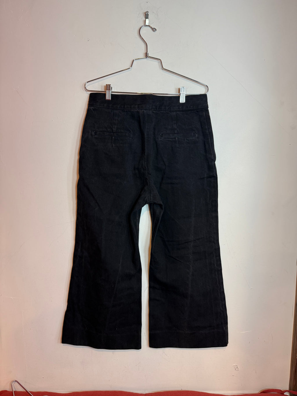 Celine Paris Black Wide-Leg Cropped Jeans Women's