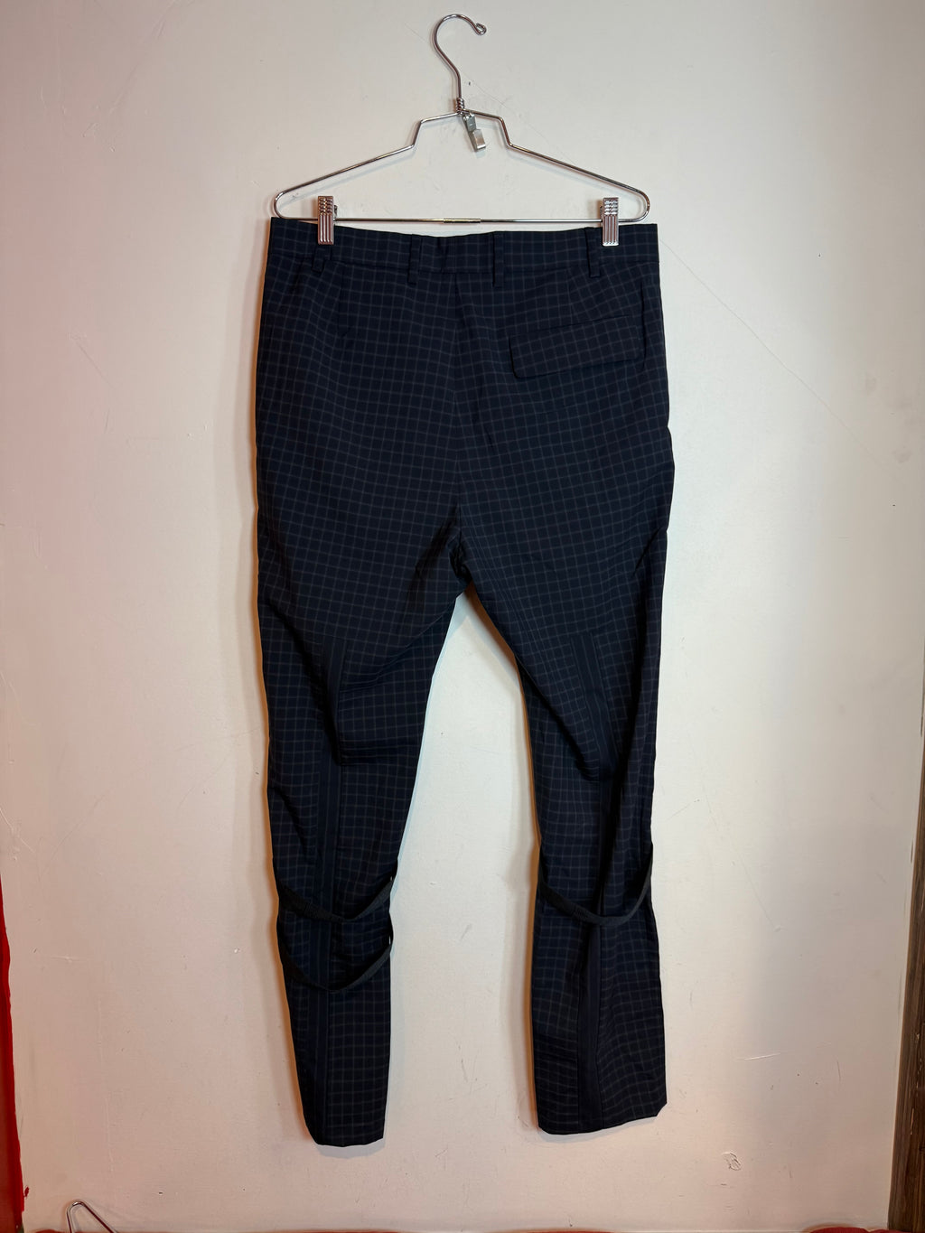 Vivienne Westwood Plaid Black Checkered Tied Knees Bondage Trousers Size 48