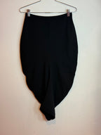 Toteme Eve Black Asymmetrical Draped Skirt High Waist Tulip Hem