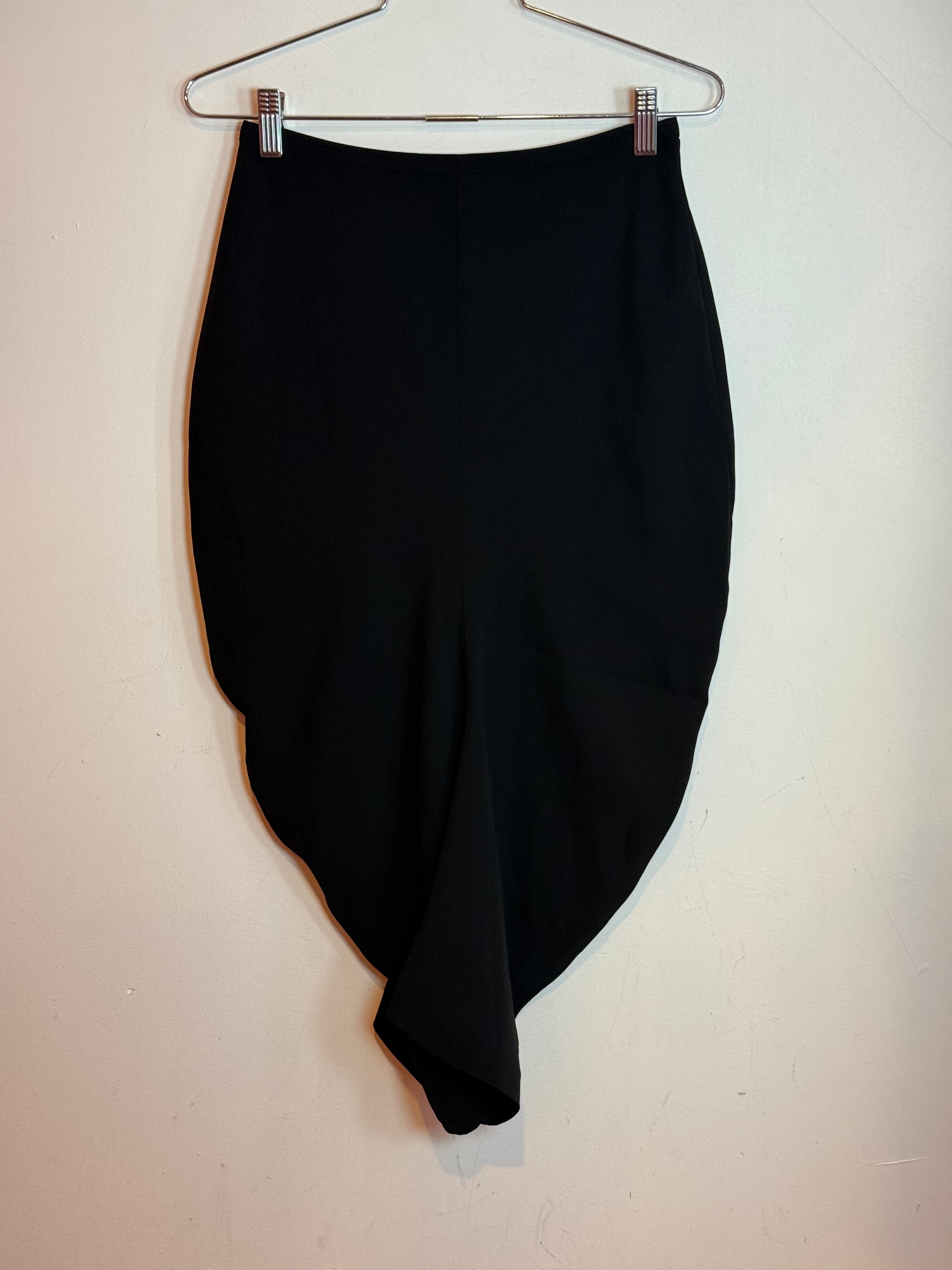 Toteme Eve Black Asymmetrical Draped Skirt High Waist Tulip Hem