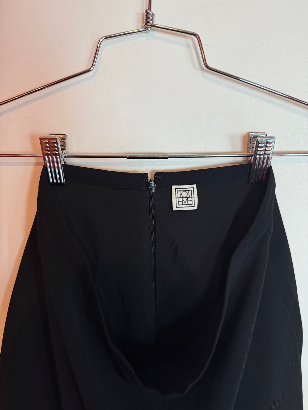 Toteme Eve Black Asymmetrical Draped Skirt High Waist Tulip Hem
