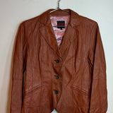Vintage Jean Paul Gaultier Brown Leather Blazer Pink Satin Lining