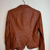 Vintage Jean Paul Gaultier Brown Leather Blazer Pink Satin Lining