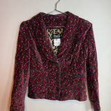 Vintage Dolce & Gabbana Floral Velvet Blazer Jacket Leopard Print Lining Size 40