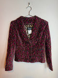 Vintage Dolce & Gabbana Floral Velvet Blazer Jacket Leopard Print Lining Size 40