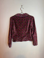 Vintage Dolce & Gabbana Floral Velvet Blazer Jacket Leopard Print Lining Size 40