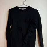 Vintage Comme des Garçons Black Ruffle Cutout Knit Pullover Sweater Small