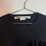 Vintage Comme des Garçons Black Ruffle Cutout Knit Pullover Sweater Small