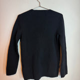 Vintage Comme des Garçons Black Ruffle Cutout Knit Pullover Sweater Small