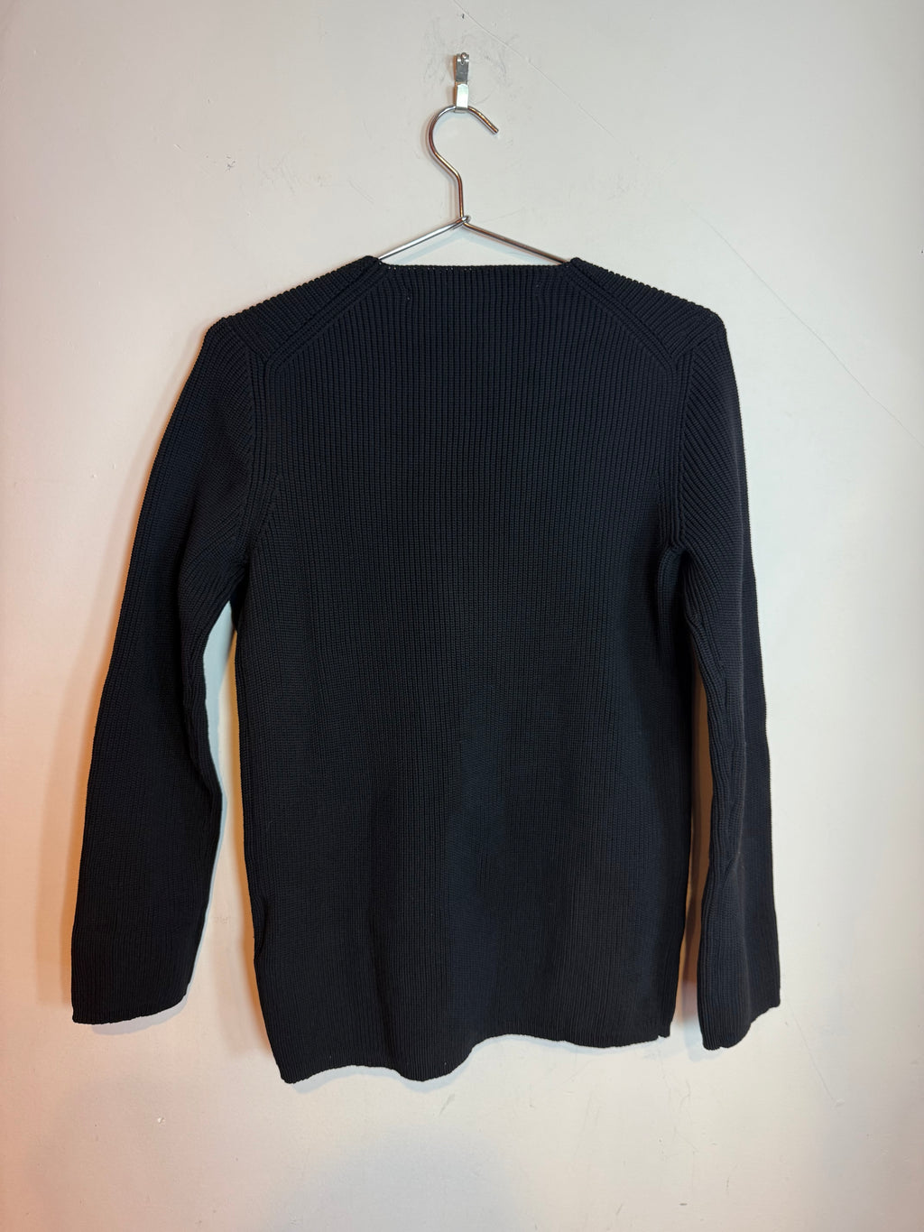 Vintage Comme des Garçons Black Ruffle Cutout Knit Pullover Sweater Small
