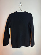 Vintage Comme des Garçons Black Ruffle Cutout Knit Pullover Sweater Small