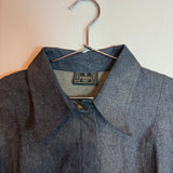 Vintage Fendi Metallic Ombre Swinger Snap Front Shirt Gold Blue
