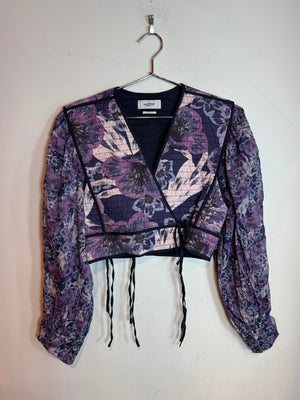 Isabel Marant Étoile Halita Floral Quilted Cropped Blouse