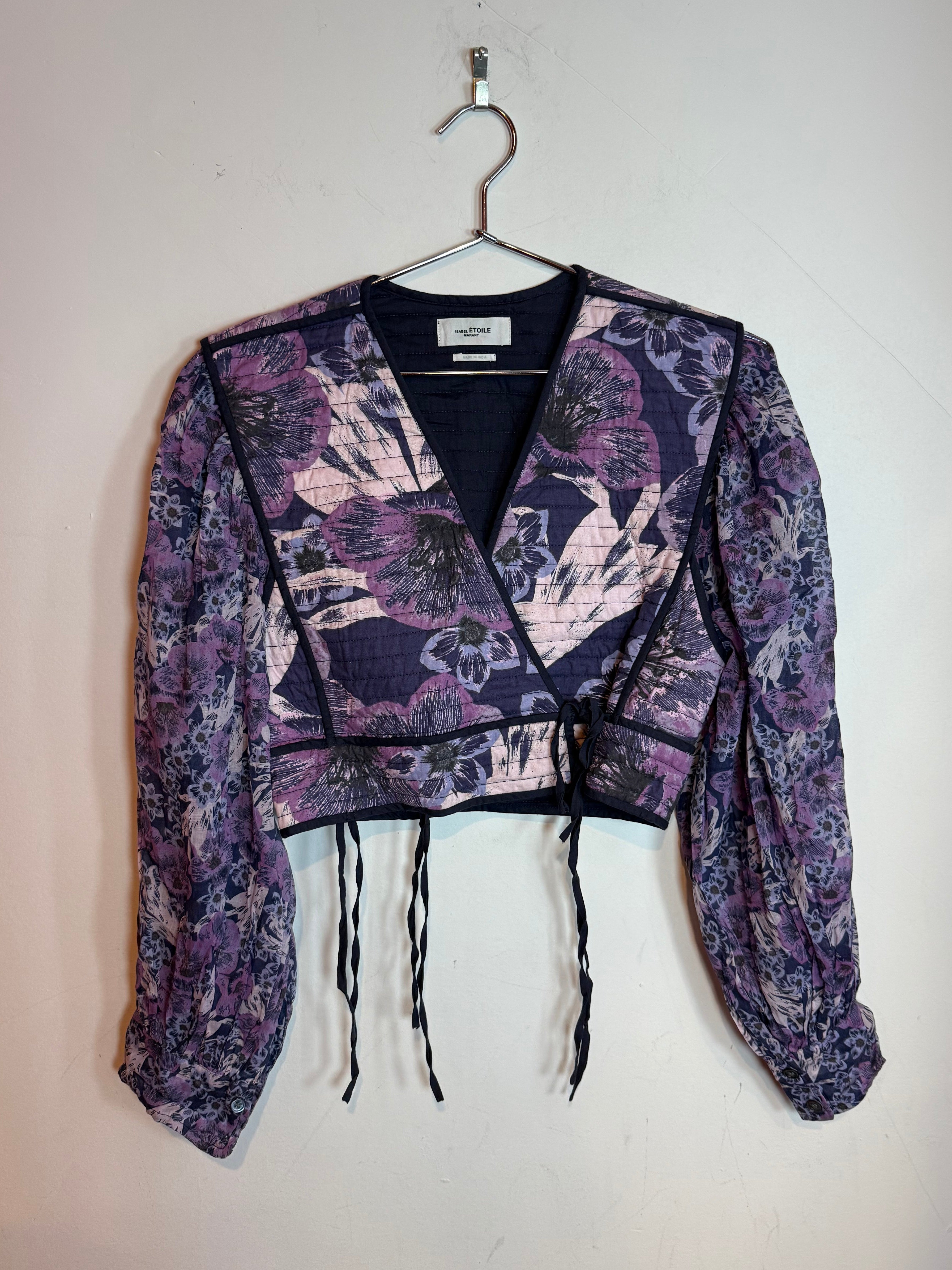 Isabel Marant Étoile Halita Floral Quilted Cropped Blouse