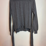 MM6 Maison Margiela Tie Front Knitted Pullover Sweater Gray