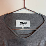 MM6 Maison Margiela Tie Front Knitted Pullover Sweater Gray