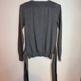 MM6 Maison Margiela Tie Front Knitted Pullover Sweater Gray