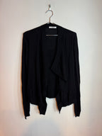 Givenchy Paris Knit Open Front Cashmere Cardigan Sweater Black Women's