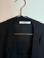 Givenchy Paris Knit Open Front Cashmere Cardigan Sweater Black Women's