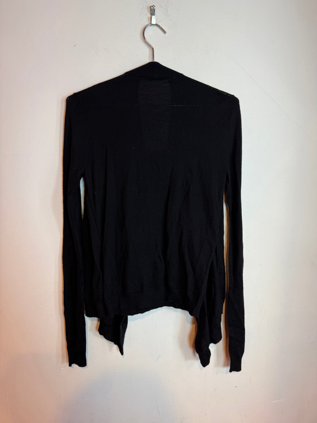 Givenchy Paris Knit Open Front Cashmere Cardigan Sweater Black Women's